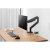 Soporte de monitor DIGITUS Single, pinza, para hasta 49 inch (124,5 cm), 20 kg, VESA 75x75–100x100, inclinable -20° a 50°, altura ajustable, negro