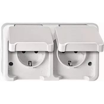 MERTEN Toma doble SCHUKO con BRS blanco polar AQUASTAR MEG2320-8019 MEG2320-8019 (MEG2320-8019)