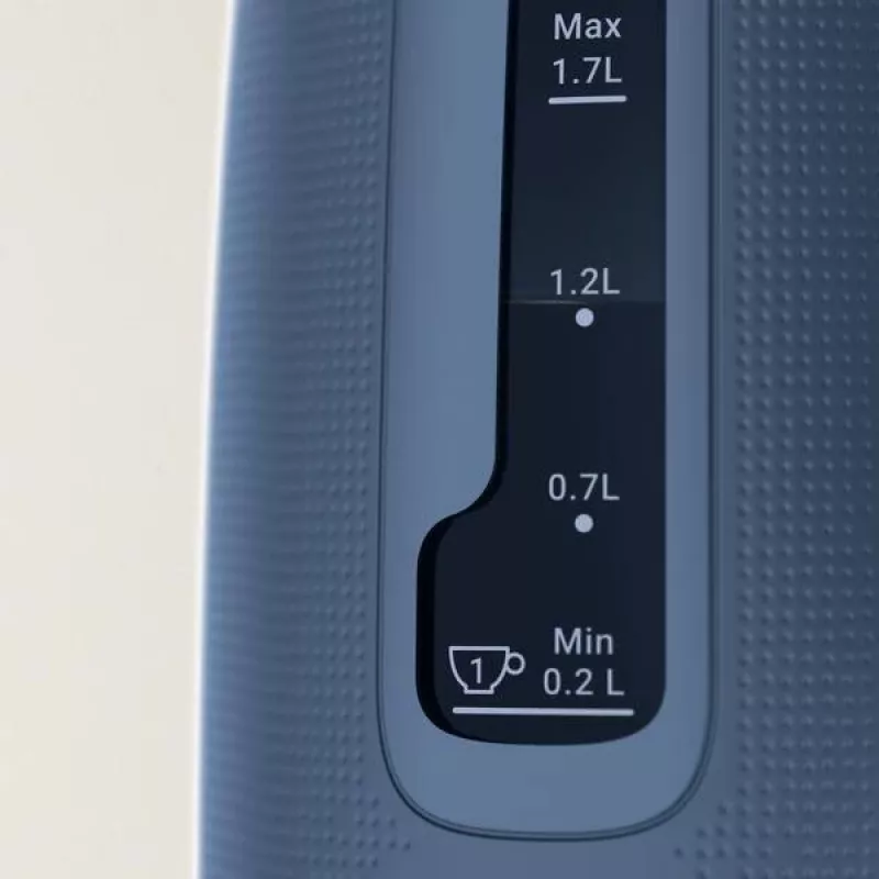 Hervidor eléctrico Tefal KO2M0410 — 1,7 L, 2400 W, azul, indicador de nivel de agua, filtro antical
