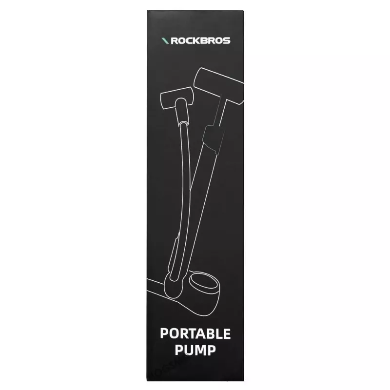 Bomba de mano para bicicleta Rockbros 42310006001 con manómetro Negra
