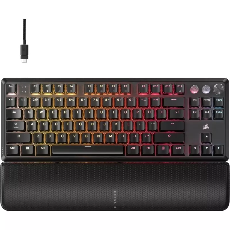 Teclado mecánico tenkeyless CORSAIR K70 PRO TKL — retroiluminado RGB, diseño compacto