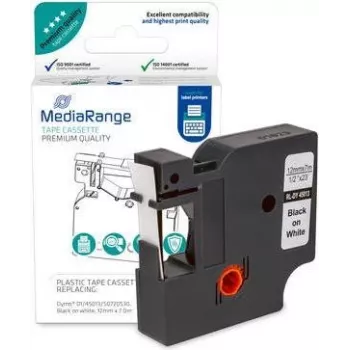 Cartucho de cinta plástica MediaRange MRDY45013 para impresora de etiquetas Dymo