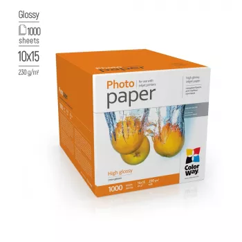 Papel fotográfico ColorWay 10×15 cm brillo 230 g/m², paquete para impresión fotográfica