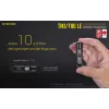 Linterna de mano Nitecore TIKI LE — 300 lm, recargable por USB, policarbonato, IP66, resistente a impactos, 10,5 g, 55 mm, negra