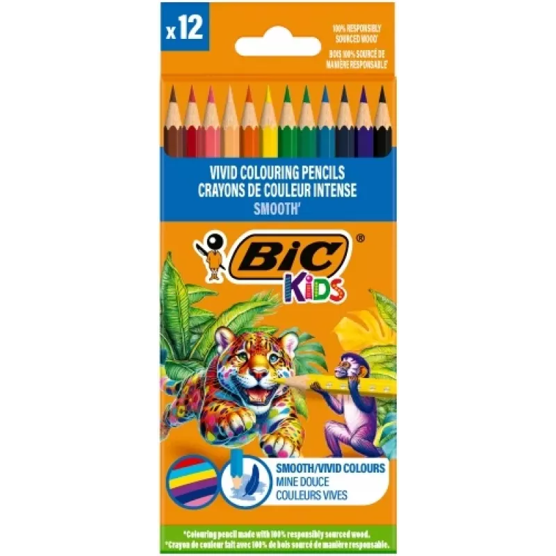 Lápices de colores BIC Kids Smooth 12 colores set