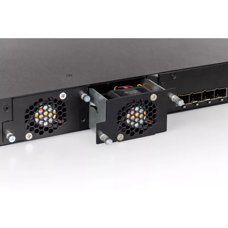 LANCOM XS-6128QF - Switch - L3 - gestionado - 16 x 10 Gigabit SFP+ + 4 x Combo 10 Gigabit SFP+/RJ-45 + 4 x Combo 25 Gigabit SFP28 (Uplink) + 2 x Combo 40 Gigabit QSFP+ (Uplink) - Ventilador