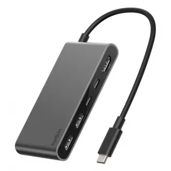 Belkin Connect, USB Type-C, HDMI, USB 2.0 Type-A, USB Type-C, 5000 Mbit/s, 60 Hz, 3840 x 2160 píxeles, negro