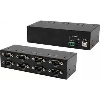 Adaptador USB a serie con 8 puertos RS-232, Exsys EX-13078, chipset FTDI, carcasa metálica