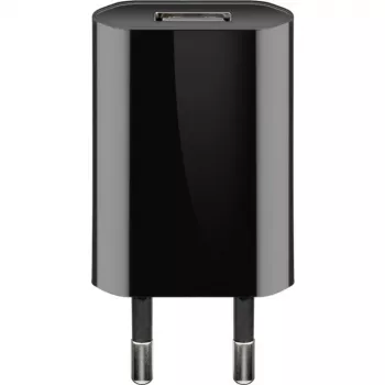 Fuente de alimentación USB GOOBAY 5 W, 1x USB 2.0, entrada 100–240 V, negro