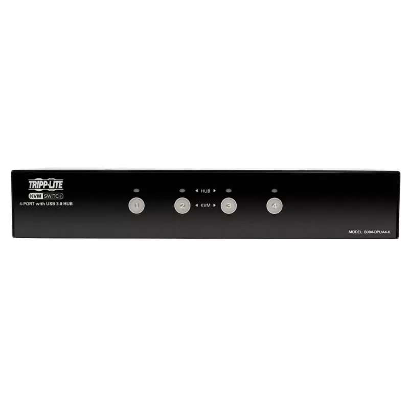 EATON TRIPPLITE conmutador KVM DisplayPort de 4 puertos con cables de audio y hub USB 3.0 SuperSpeed (B004-DPUA4-K)