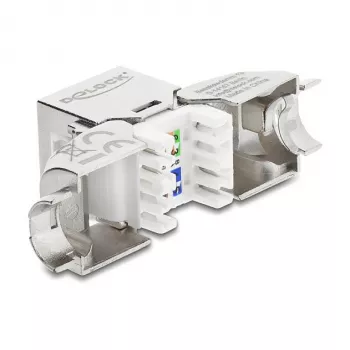Módulo Keystone RJ45 conector hembra Cat.6A sin herramientas 90° DELOCK 90800