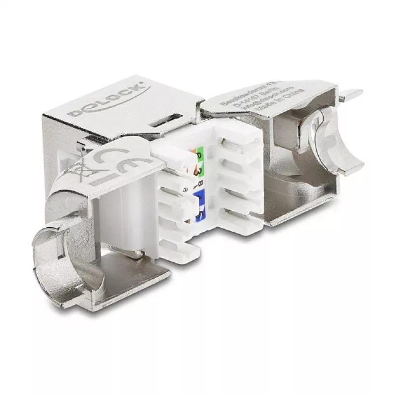 Módulo Keystone RJ45 conector hembra Cat.6A sin herramientas 90° DELOCK 90800