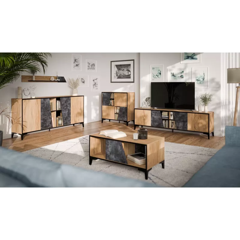 Mesa de centro Cama OVO 90x50xAl39 roble/hormigón