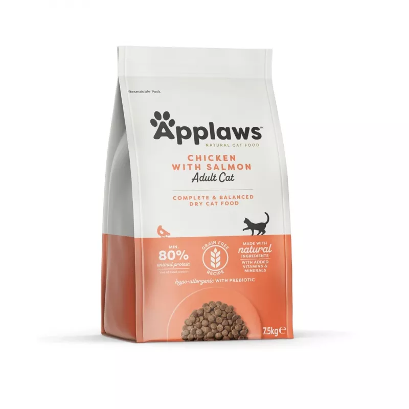 Applaws pienso seco para gatos, pollo con salmón, 7,5 kg