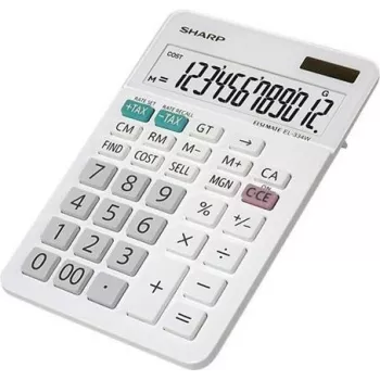 Calculadora Sharp EL-334 W solar/pila – calculadora básica de bolsillo con doble alimentación