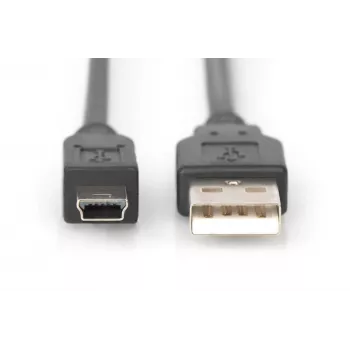 ASM AK-300108-018-S Cable ASSMANN USB 2.0 HighSpeed Canon Type-A / Mini-USB B (5 pines) macho 1,8 m