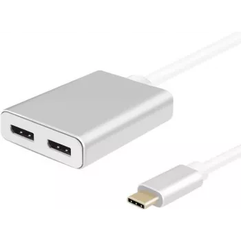 Divisor USB-C helos 288383 — 2 salidas DisplayPort, USB 3.1 Type-C
