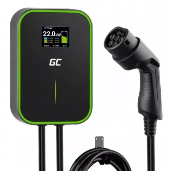 Estación de carga para vehículo eléctrico Green Cell EV14 22 kW Negro Aluminio Pared