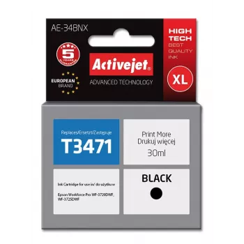 Activejet AE-34BNX tinta (sustituto de Epson 34XL T3471; Supreme; 30 ml; negro)