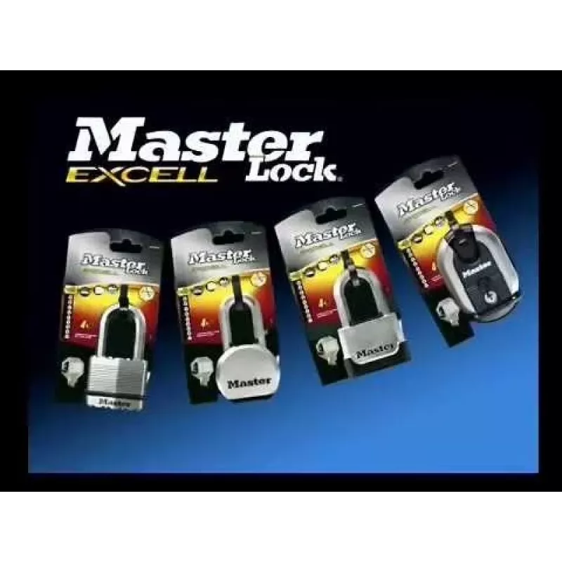 Candado de disco MASTER LOCK 70 mm Excell acero inoxidable, arco cubierto, con llave diferente