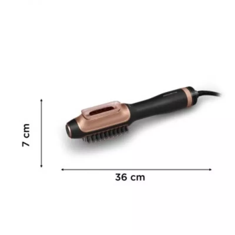 Cepillo de aire caliente ROWENTA CF9840F0 — tecnología Warm, 220–240 V, negro/cobre, función iónica