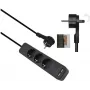 Regleta de enchufes helos ADVANCED 5 tomas con cargador USB, negro, cable de 1,5 m