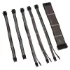 Set de extensión de cables Kolink Core Adept – revestido de PET, set de 6 piezas, 20+4 pines, 8 pines, 4+4 pines, 3×6+2 pines (300–350 mm)