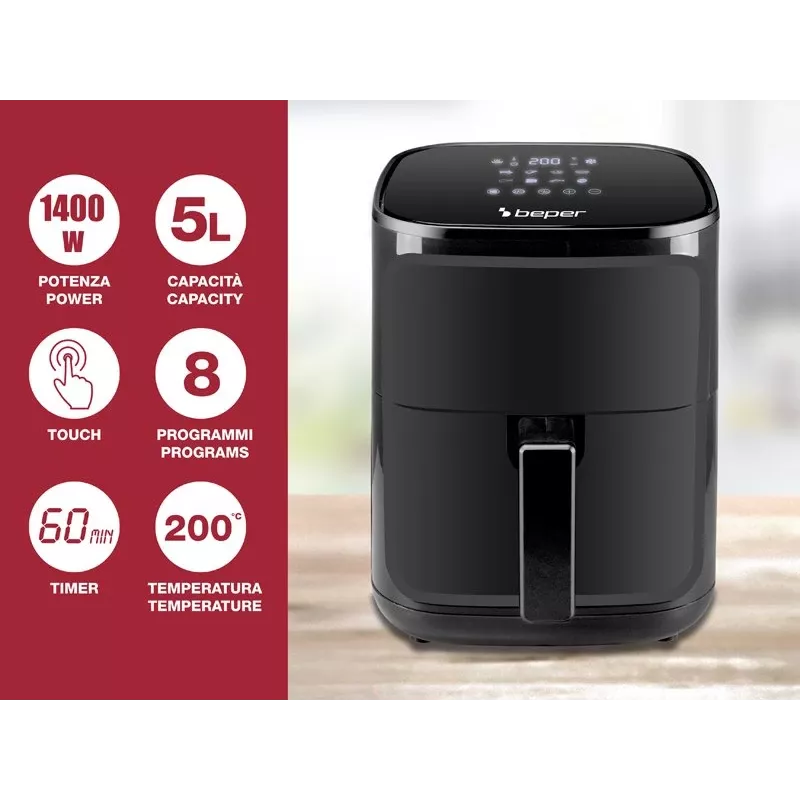 Freidora de aire Beper P101FRI051 5 L 1400 W negro