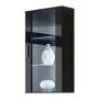 Armario vitrina Cama Meble SOHO de pared 1 puerta marco negro mate / puerta negro brillante con 2 estantes de vidrio templado