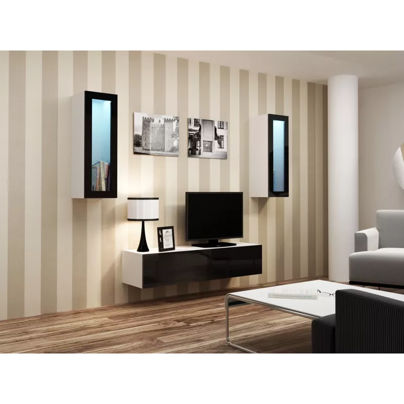 Soporte de TV Cama VIGO 140 30/140/40 blanco/negro brillante