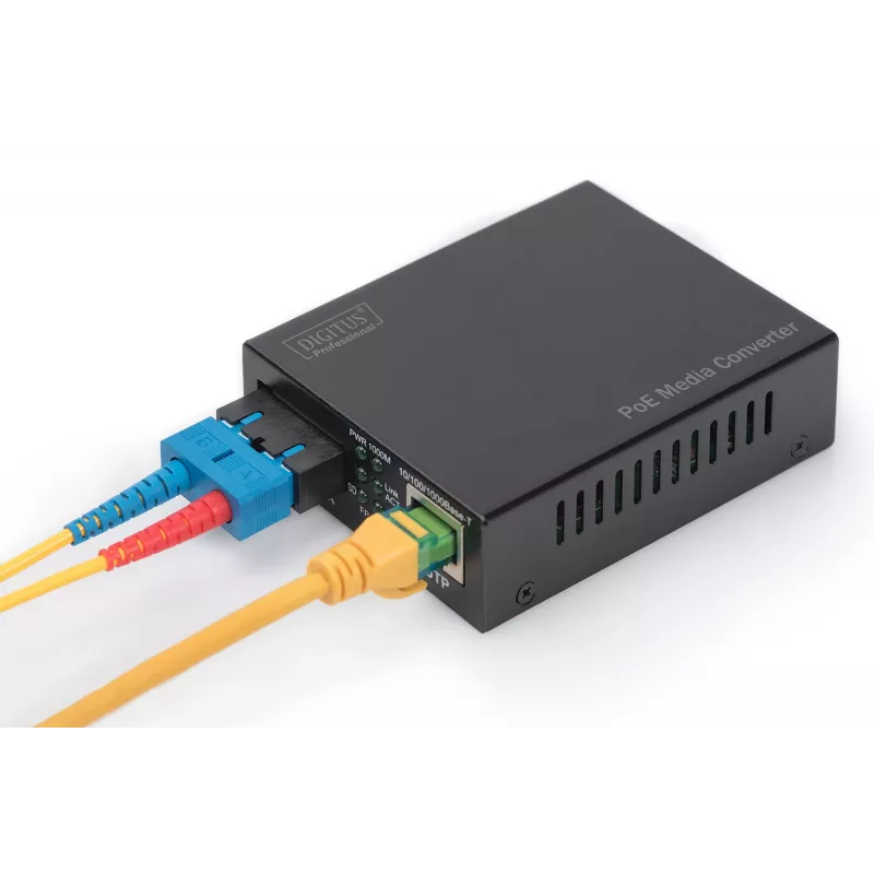 Digitus Convertidor de medios Gigabit PoE, RJ45 / SC, MM, PSE