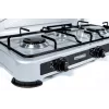 PROMIS KG400 cocina de gas de cuatro fuegos, acabado plata
