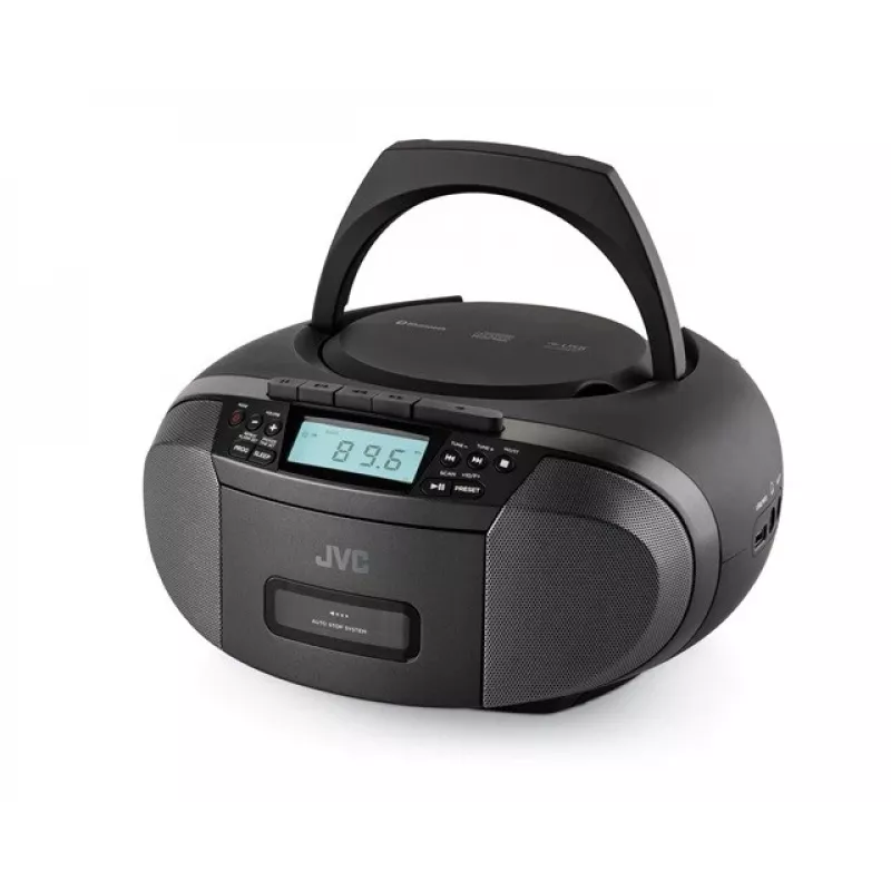 Reproductor de radio JVC RC-E444B negro con reproductor de CD y sintonizador FM