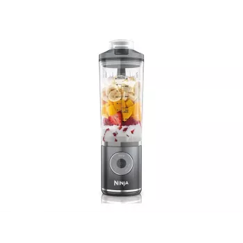 Batidora portátil Ninja BC251EUGY, recipiente de 0,57 L, batería de 11,1 V, cuchillas de acero inoxidable, transparente/gris