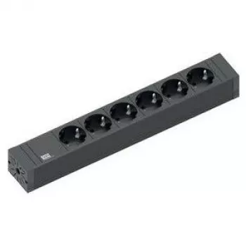 Alargador de corriente Bachmann 420.0018 2m 6 tomas AC para interior negro