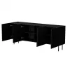 Cómoda cama meble LUCCA 4D, 200×40×80 cm, negra, cuerpo de aglomerado
