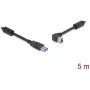 Delock - Cable USB - USB Type A (M) a USB Type B (M) en ángulo izquierdo - USB 3.0 - 5,0 m - hasta 5 Gbit/s de velocidad de transferencia de datos, contactos dorados - negro (81103)