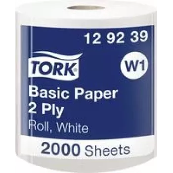 Toallas de papel Tork 129239, 2 capas, hojas para dispensador de rollo, uso universal