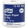 Toallas de papel Tork 129239, 2 capas, hojas para dispensador de rollo, uso universal