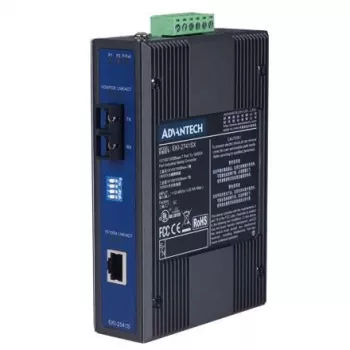 Convertidor de medios ADVANTECH EKI-2541S-AE — Ethernet 10/100 Mbit/s a fibra óptica monomodo, 1 puerto de fibra óptica