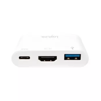 LogiLink 0,14 m 2xUSB-C HDMI USB A blanco