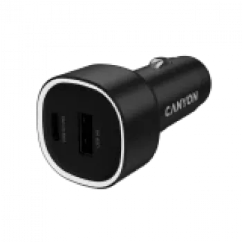 CANYON Cargador para coche OnDrive 48 PD 48W USB-A+USB-C Negro