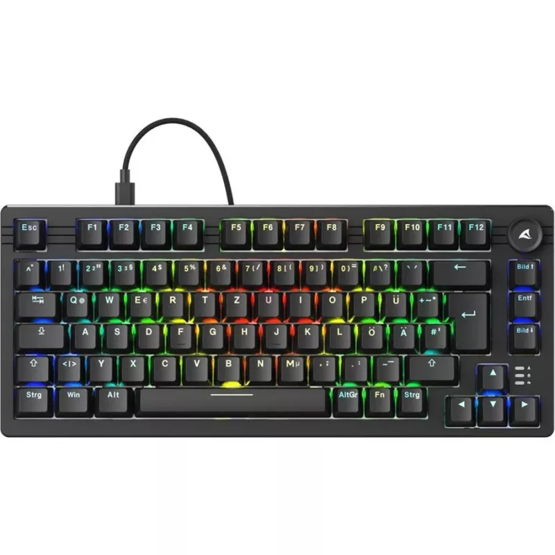 Teclado Sharkoon SGK25 Home USB QWERTZ alemán negro 75% RGB LED