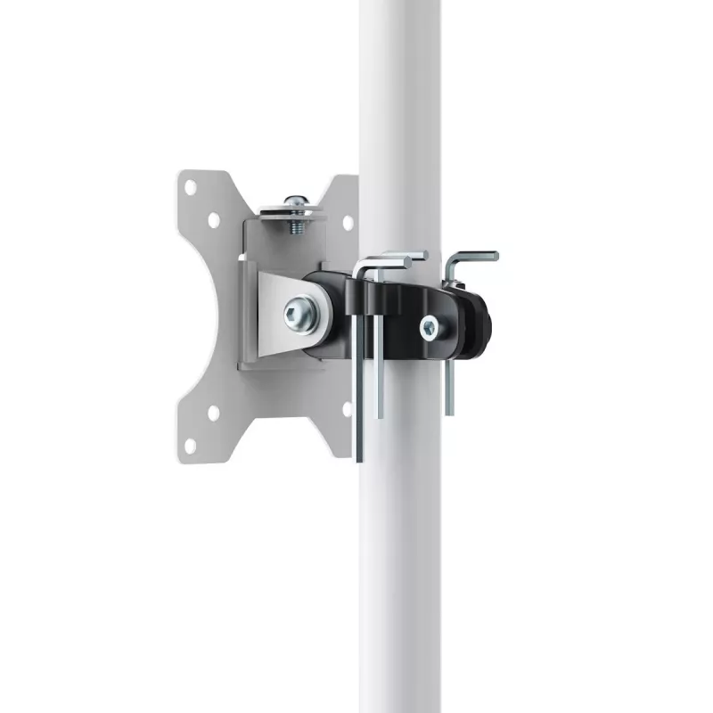 Maclean MC-793 W carro profesional puesto de trabajo móvil con ruedas, monitores 17-32", máx. 20 kg, blanco