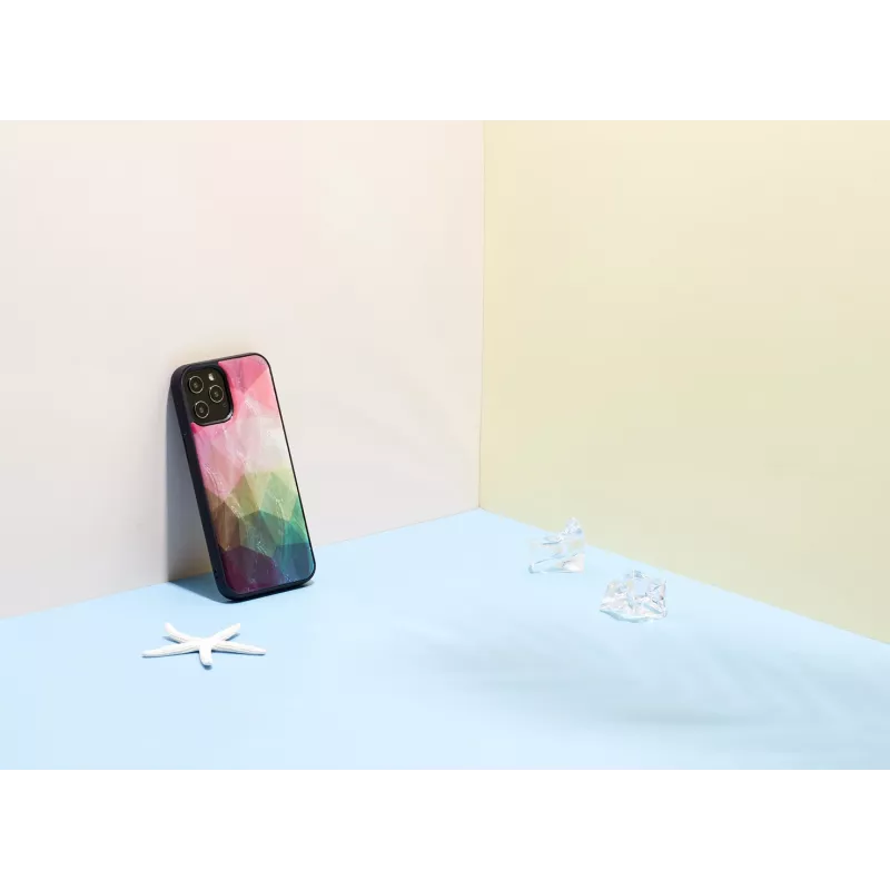 Funda protectora iKins para Apple iPhone 12 / 12 Pro — diseño de flores acuáticas, negro