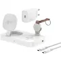 4smarts 540994 Trident estación de carga inalámbrica Qi2 3 en 1 con cargador para Apple Watch, adaptador de corriente de 30 W, compatible con MagSafe, USB-C, carga rápida, blanca