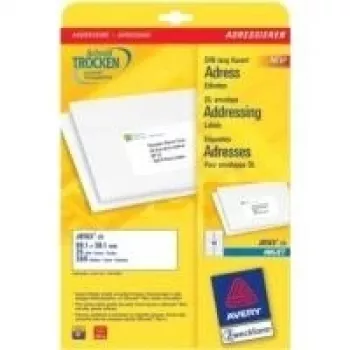 Avery - Etiquetas de direcciones - Blanco - 99,1 x 38,1 mm - 350 etiquetas (25 hojas x 14) (J8163-25)