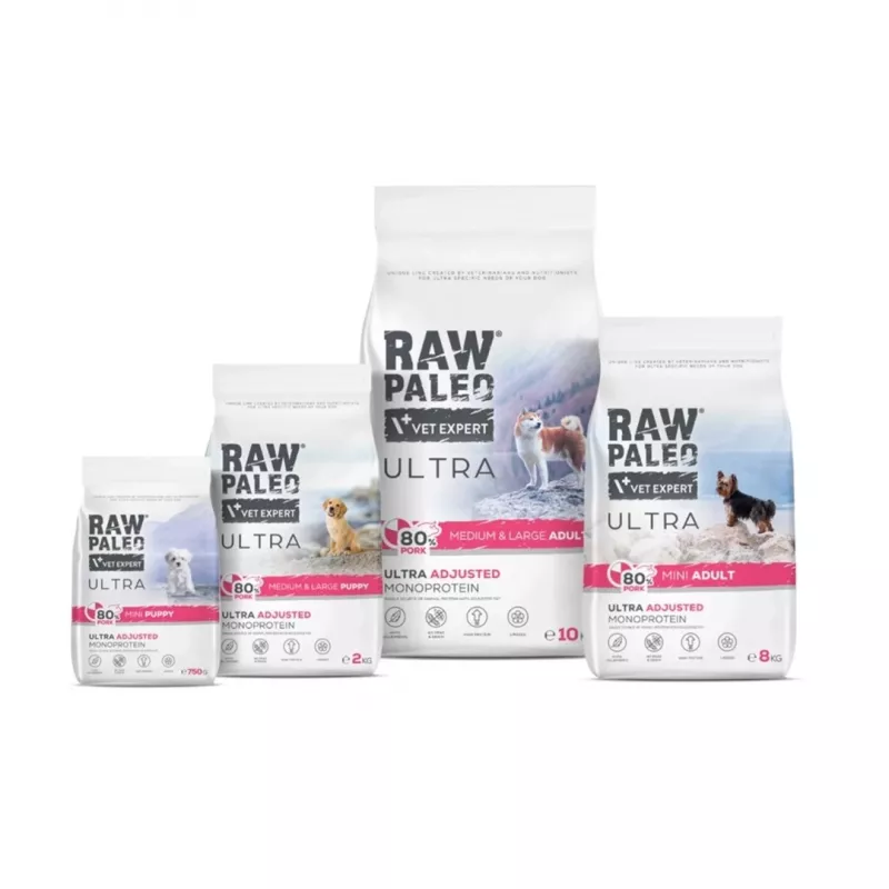VETEXPERT RAW PALEO Ultra Pork Medium & Large Puppy pienso seco para perros 2 kg