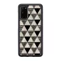 Funda protectora iKins para Samsung Galaxy S20 – textura de pirámides, negra