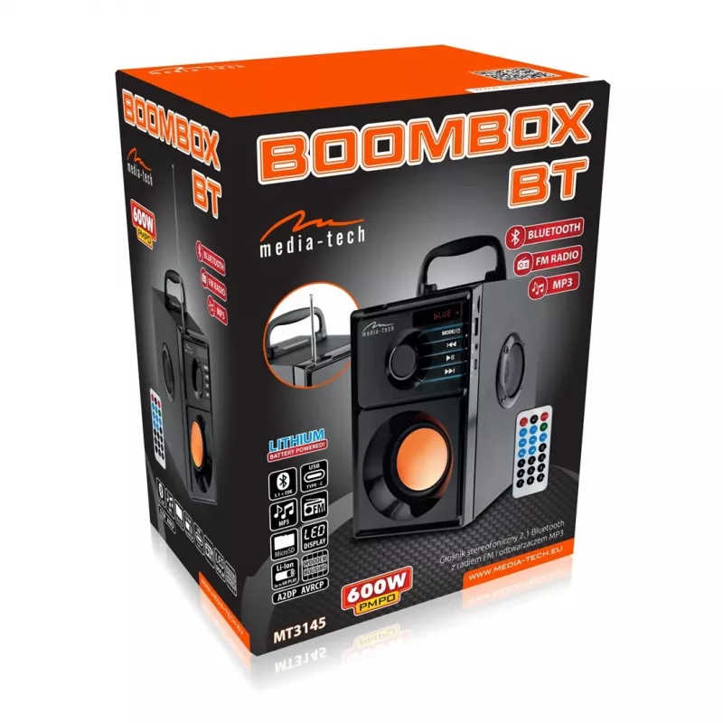 Altavoz portátil estéreo Media-Tech BOOMBOX BT 15 W negro